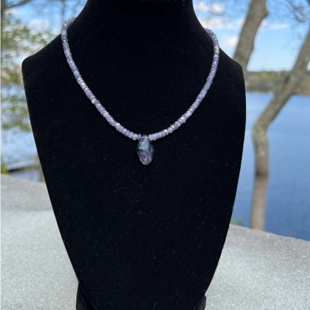 Hand Crafted Crystal Necklace- Tanzanite & Iolite Necklace